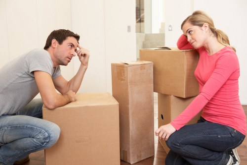 Packed student boxes and furniture ready for moving in Waterloo