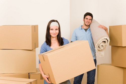 Student move preparation with labelled boxes for Waterloo relocation