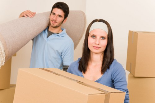 Local movers organising packing materials in Waterloo