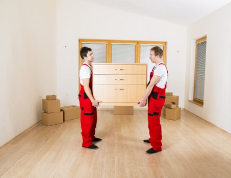 Packed furniture ready for transport during a Waterloo removals job